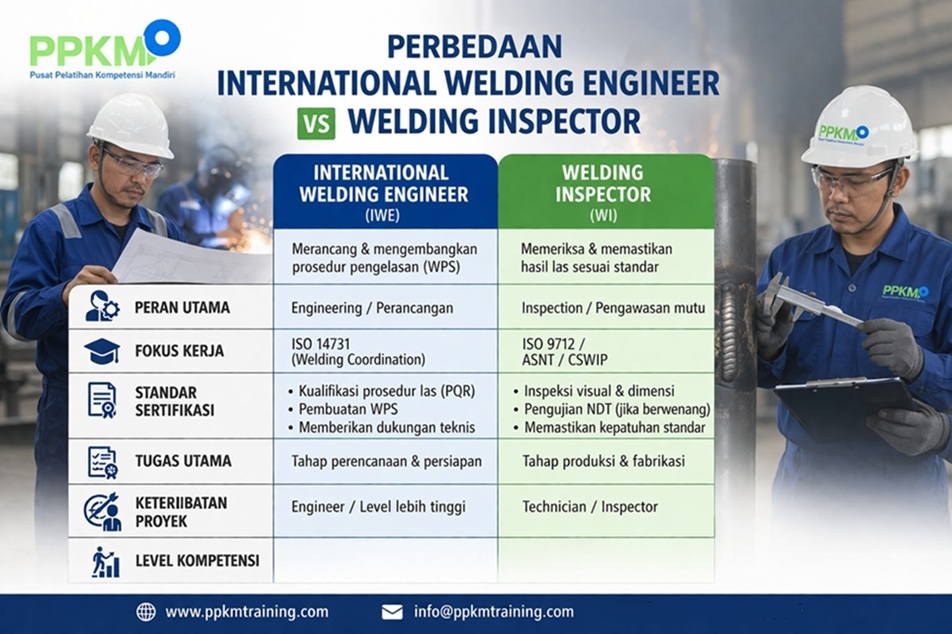 Perbedaan International Welding Engineer dan Welding Inspector - ppkm training